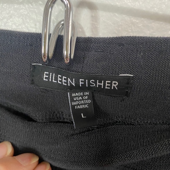 Eileen Fisher Black Slim Ankle Pull-On Pants | Organic Cotton Blend | Size Large - Picture 4 of 7